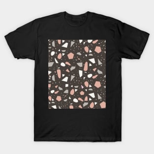 Seamless Dark Purple and Pnk Terrazzo Pattern T-Shirt